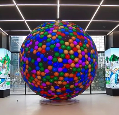 Tela de esfera led RGB para publicidade interna P3.91 P4 P4.8 com módulo flexível de visão 3D
